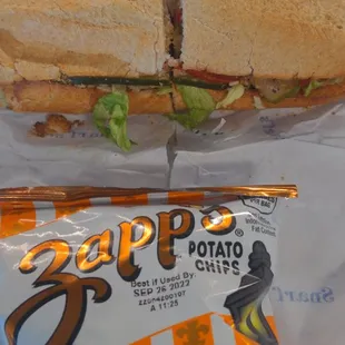 Turkey sandwich and chips
