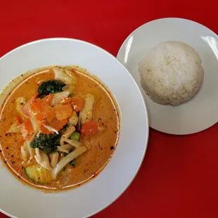 Panang Curry with rice