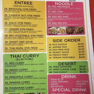 Menu side 1
