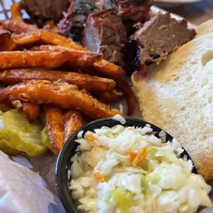 Burnt ends and sweet potato fries