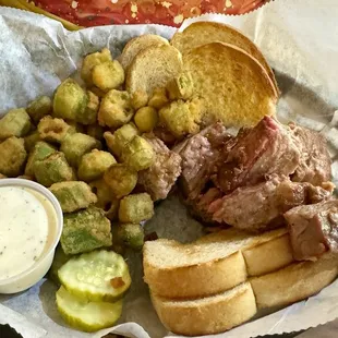 Burnt ends and fried okra