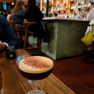 Martini with mezcal and cold brew