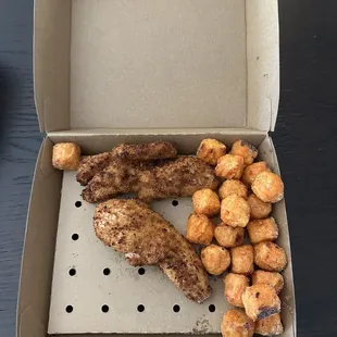 Chicken Tenders (2) &amp; Maple Tots.. bad