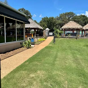 a view of the restaurant from the lawn