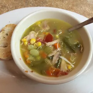 Chicken and vegetables soup