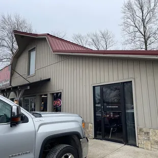 Exterior parking is small.