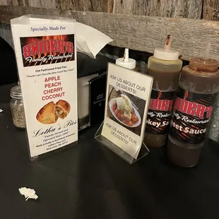 Dessert  menus include handmade fried pies.