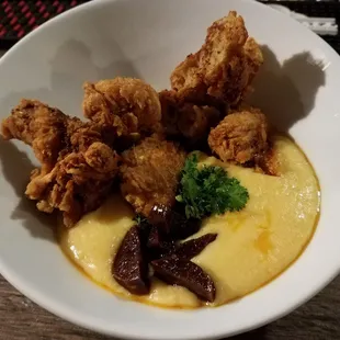 Chicken Chicharrones and grits