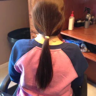 Shell's before donating to Locks of Love