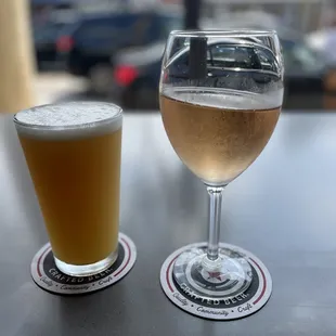 two glasses of beer