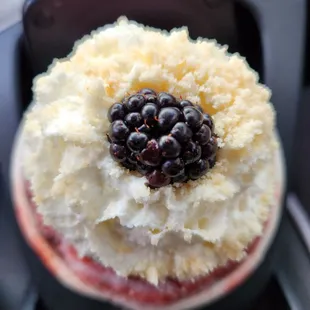 Blackberry Cobbler Stuffed Sno Ball