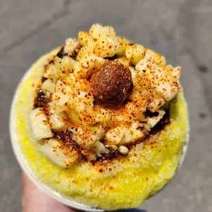 Mango, Pineapple &amp; Chamoy Stuffed Sno Ball