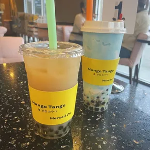 White Peach Green Tea, Blue Raspberry Smoothie
