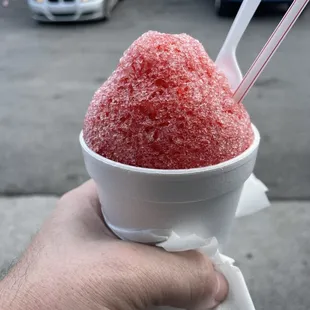 Medium Strawberry Snow Cone.