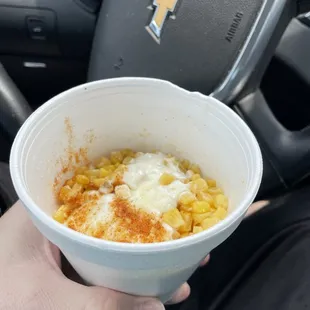 Corn in a cup - hot &amp; fresh!