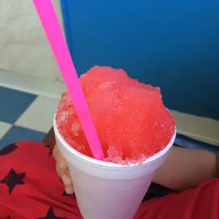 Cotton candy snow cone.  Yummy