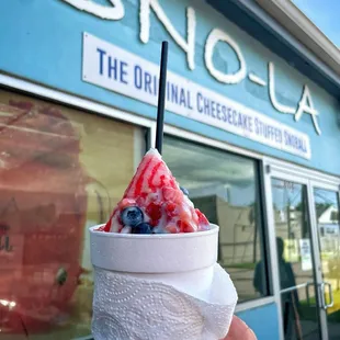 Chantilly Cake cheesecake stuffed snoball.