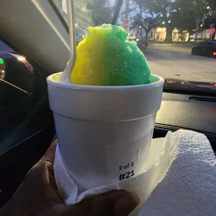 Green  and pineapple  . It's 2 of my favorite flavor combos.