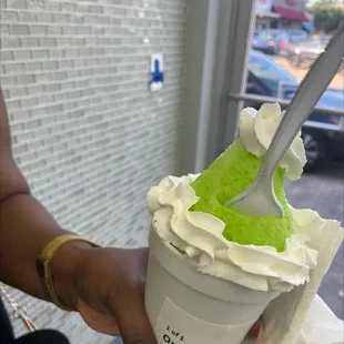 Key lime pie with whipped cream