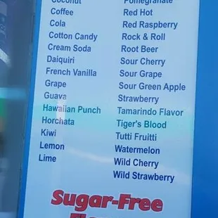 Flavor menu- July 2024