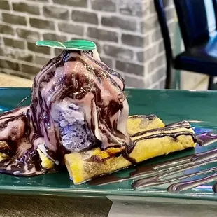 Ube Turon Dessert with Purple Yam Ice Cream