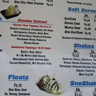 a menu for a restaurant