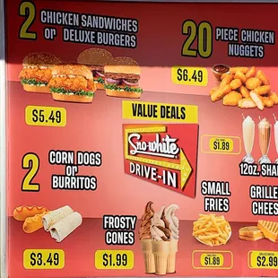 Value Deals. We get the value shakes all the time! Our favorites are a banana shake and a chocolate shake.