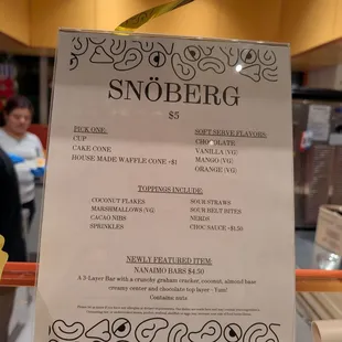 menu