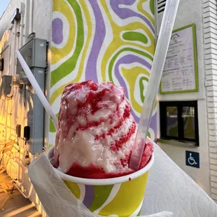 Strawberry with condensed milk