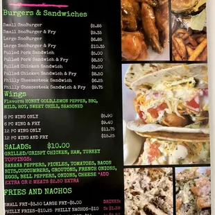 a menu for a restaurant