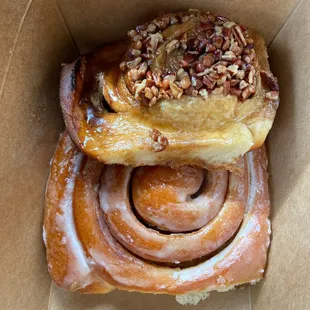 Sticky bun and cinnamon roll