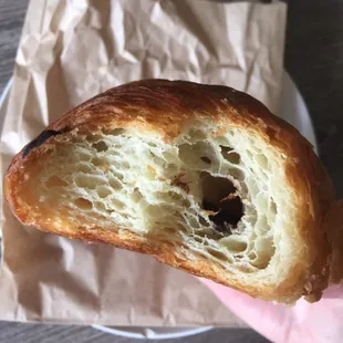 Inside of the pain au chocolat