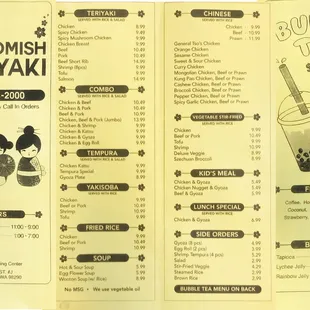 menu, sushi and sashimi