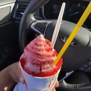 Snowcone, flavor strawberry cheesecake loaded