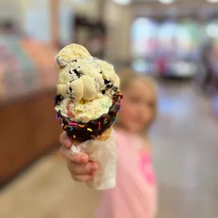 Ice cream waffle cone.