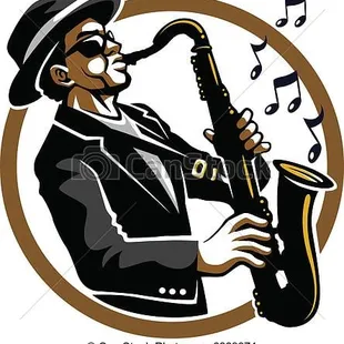 a cartoon of a saxophone player