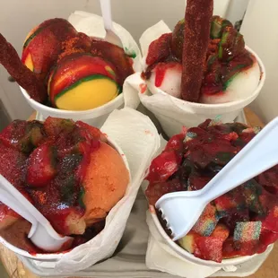 a variety of desserts