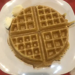 a waffle on a plate