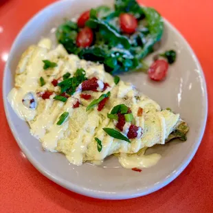 Crab &amp; asparagus omelette