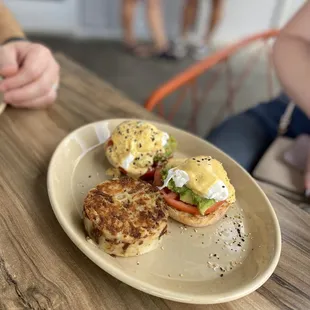 Parmesan Panko crab cake Benedict