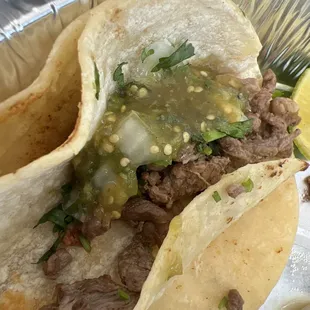 a beef taco