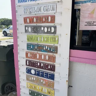 a sign for ice cream