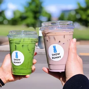 Matcha + Taroro latte w a shot of espresso added to it