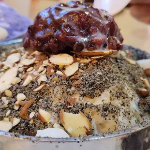 black sesame with almonds