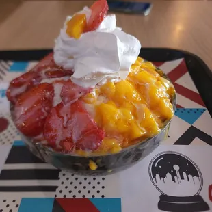 Small strawberry mango shaved ice