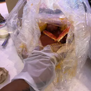 Snow crab, shrimp and sausage boil