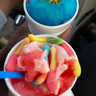 Top: nerdy smurf  Bottom: hello kitty