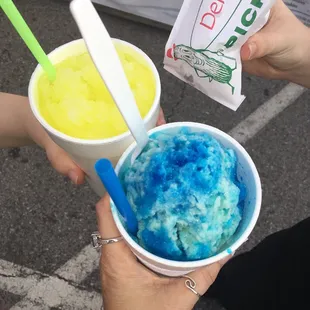 Blue coconut and Dill pickle with a dill pickle.