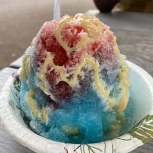 Shark attack with ice cream &amp; condensed milk.