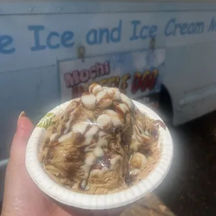 This is the mocha shaved ice cream